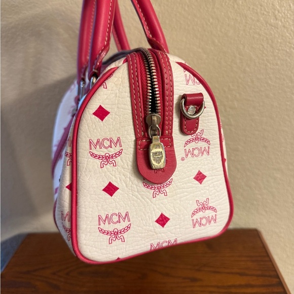MCM Authentic mini pink white bag Boston - Picture 11 of 16
